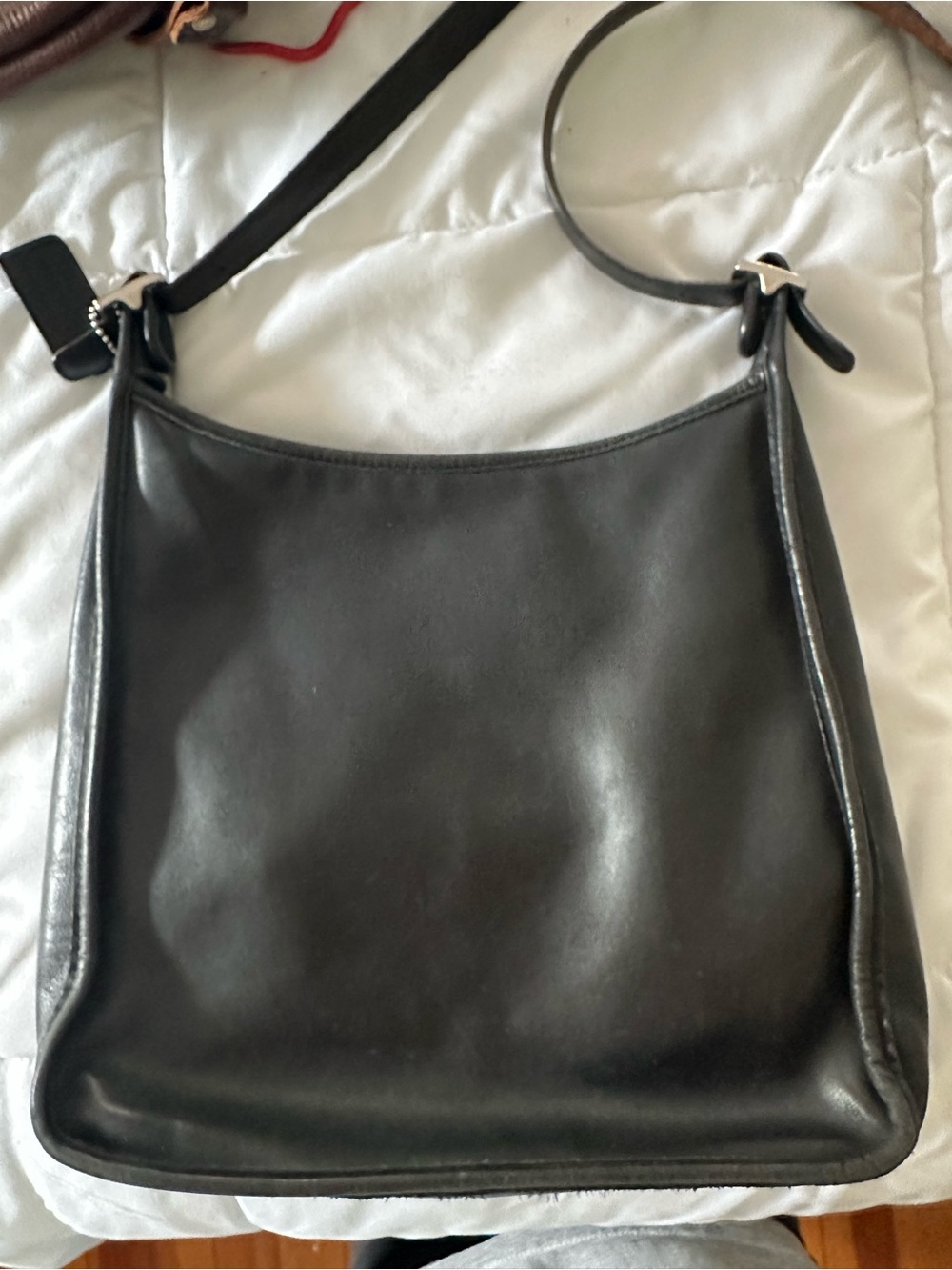 VTG 90s Coach Andrea 9073 Black Cowhide Leather Crossbody Shoulder Bag